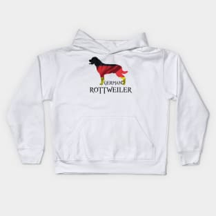 German Rottweiler Silhouette German Flag Kids Hoodie